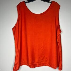 Midnight Velvet Women's Plus Size 2X Burnt Orange Sleeveless Blouse Rayon Flowy